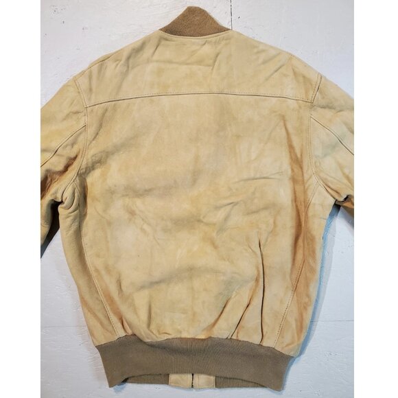 Vtg ORVIS Brown Suede Leather Bomber Jacket | Made in USA | 42L Long - Picture 4 of 11